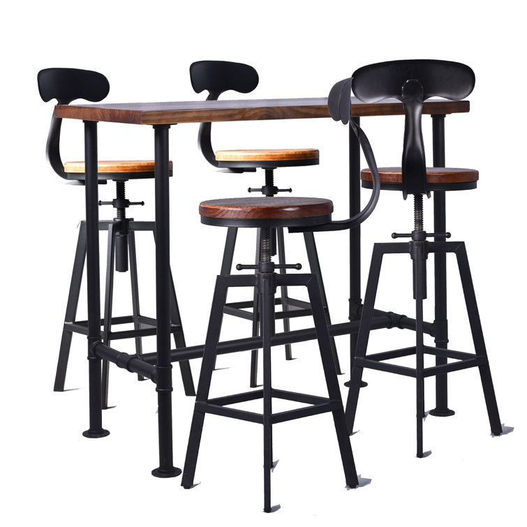 17 Stories Anoeska 4 Person Bar Height Dining Set Wayfair